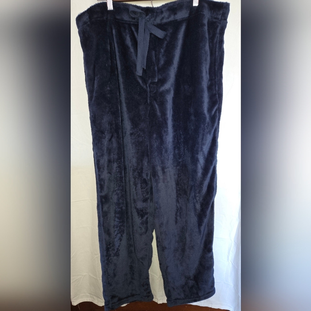 Izod Mens Cozy Blue Velvet Lounge Pants Size XL